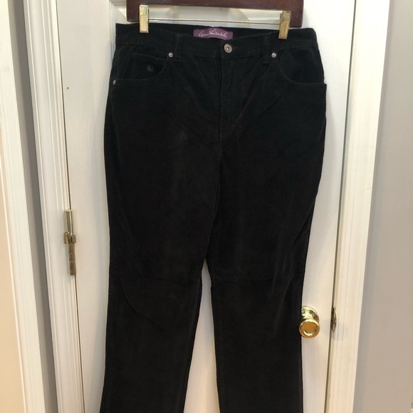 GLORIA Vanderbilt Black Corduroy velvet pants size 12 - Picture 1 of 8